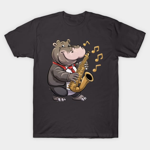 Hippo Sax T-Shirt by Jason's Finery